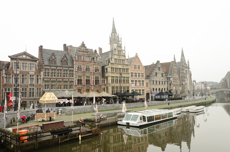 Ghent010513-5154.jpg - On the Gras brug / bridge looking South at Graslei Street along the Leie River, Ghent