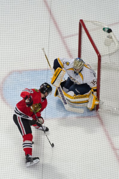 BlackHawks040713-6129.jpg - Saad has the puck. Nashville Predators vs Chicago Blackhawks Hockey
