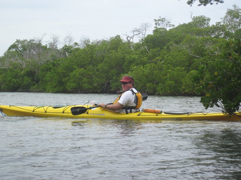Captiva041813-4910.jpg - Jack entering Braynerd Bayou after just paddling through the mangrove trail for a second time. Kayaking Around Buck Key -- Day 2.  We went through the mangrove trails, twice.