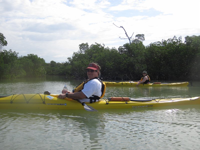 Captiva041813-5092.jpg - Kayaking around Buck Kay, very smooth water.  Winds from the NNE.  Paddled back with Dolphin.