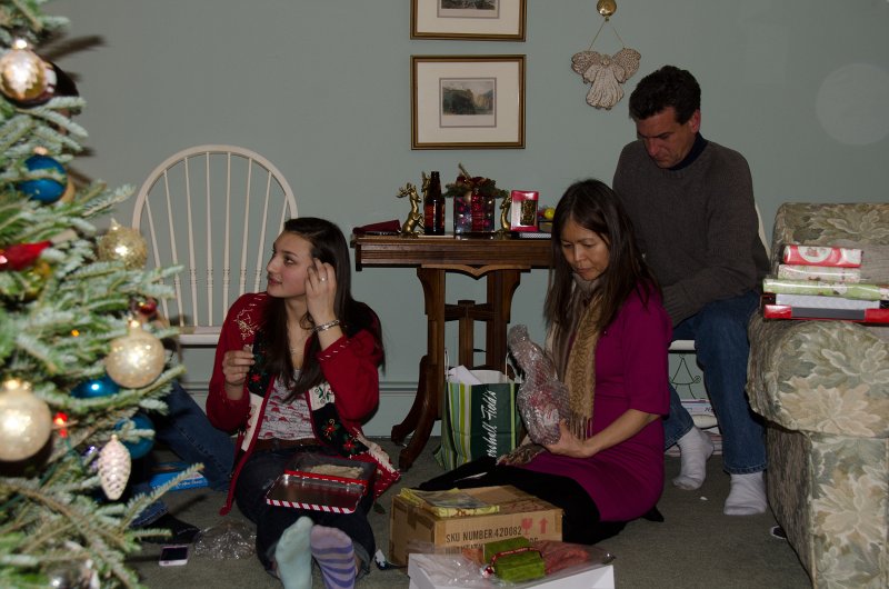 ChristmasEve122413-9916.jpg - Christmas Eve at Grandma and Grandpa's, opening presents around the tree