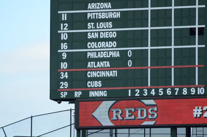 CubsVsReds081313-7965.jpg - Cincinnati vs Cubs, Wrigley FIeld scoreboard