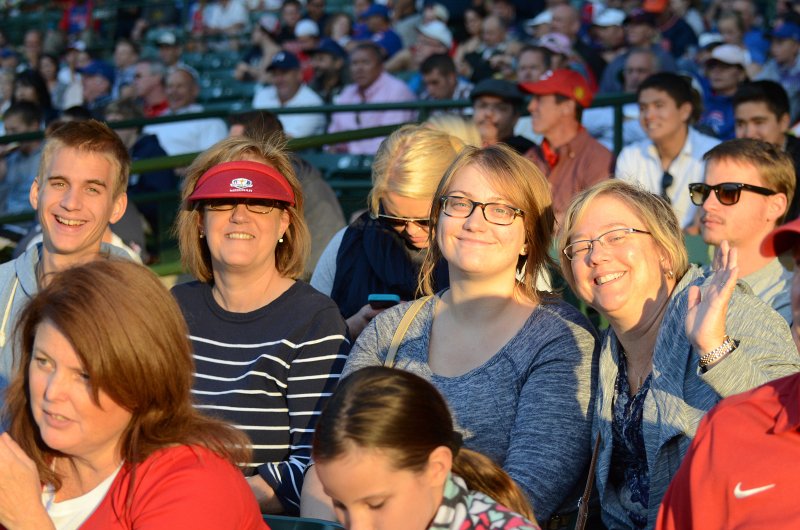 CubsVsReds081313-8035.jpg - MIke, Molly, Liz and Cathie at Cubs vs Reds at Wrigley FIeld