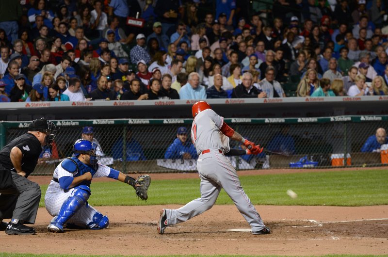 CubsVsReds081313-8084.jpg - #17 Shin-Soo Choo, CF, at bat. Cubs vs Reds at Wrigley FIeld