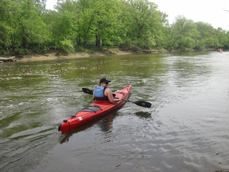DesPlainesRiverKayak051913-5271.jpg - Liz just launched back in the water at Dam 1. Des Plaines River Kayak