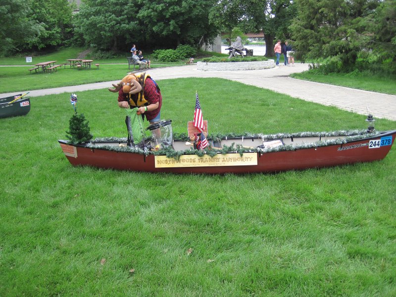FoxRiverKayakRace060213-5305.jpg - Decorated cane ready to start Mid-American Canoe & Kayak Race paddling from St Charles to Aurora