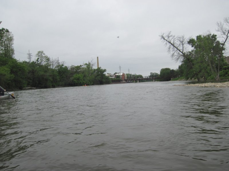 FoxRiverKayakRace060213-5316.jpg - Just put-in below the Batavia Dam.  Lots of fast water, heading toward Wilson Street Bridge. Mid-American Canoe & Kayak Race paddling from St Charles to Aurora