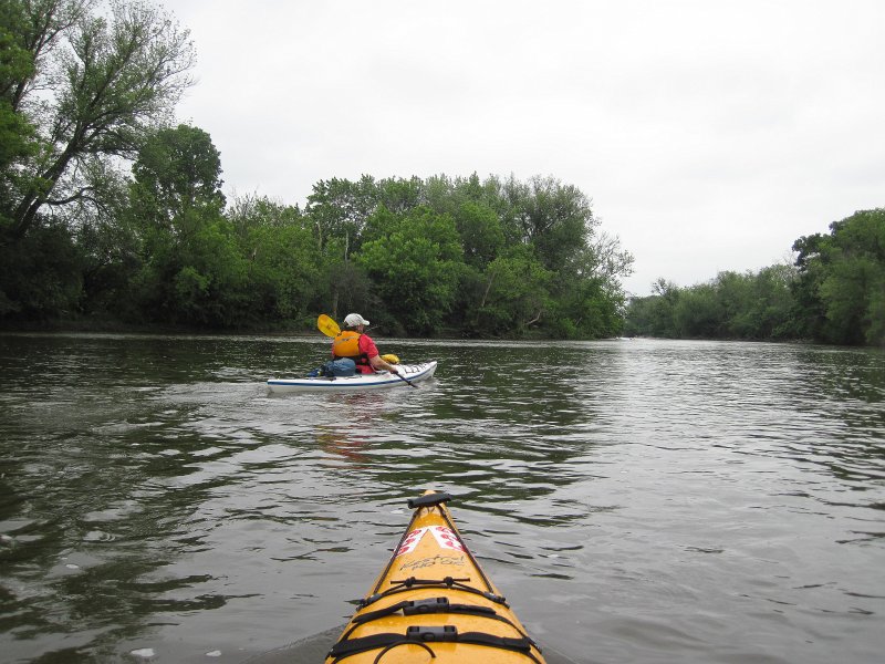FoxRiverKayakRace060213-5319.jpg - Heading South on Fox River near Batavia's Red Oak Park. Mid-American Canoe & Kayak Race paddling from St Charles to Aurora