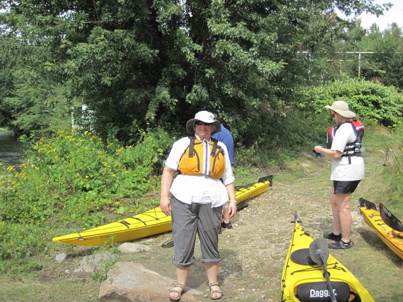 Maine090113-6018.jpg - Getting ready to launch from the Meadow Rd bridge. Kayaking Androscoggin River from Shelburne to Bethel