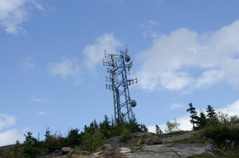 Maine090113-8315.jpg - Cell Tower on the peak of Locke Mountain. Seen while hiking  on the Summit Traverse Trail from Barker Mountain to Loche Mountain