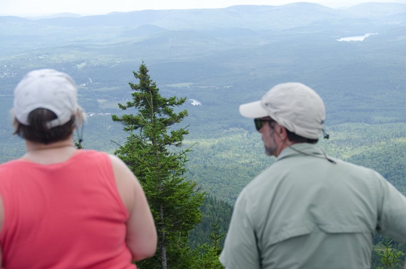 Maine090113-8318.jpg - Cathie and Ian at the top of Locke Mountain, hiked here over the Summit Traverse trail, Sunday River