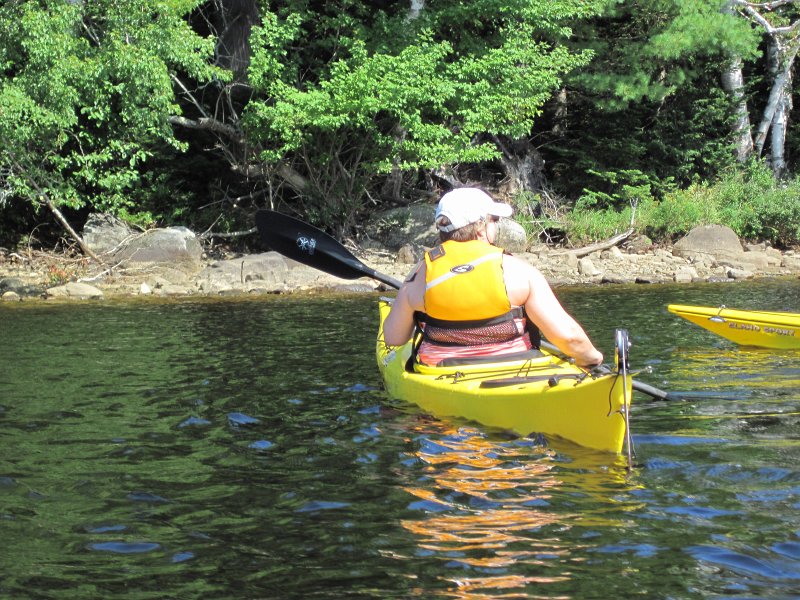 Maine090113-6144.jpg - Cathie paddling over to the Big Island, Umbagog Lake