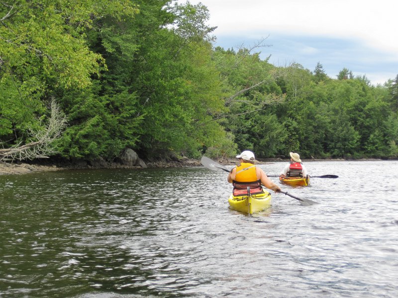 Maine090113-6129.jpg - Cathie and Leslie, heading North along the sheltered west side of Umbagog Lake