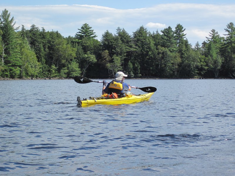 Maine090113-6145.jpg - Ian paddling over to the Big Island, Umbagog Lake
