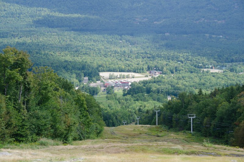 Maine090113-8254.jpg - Looking east at the South Ridge Lodge and the No 8 ski lift on Risky Business while walking south along Three Mile Trail to Barker Mountain, Sunday River