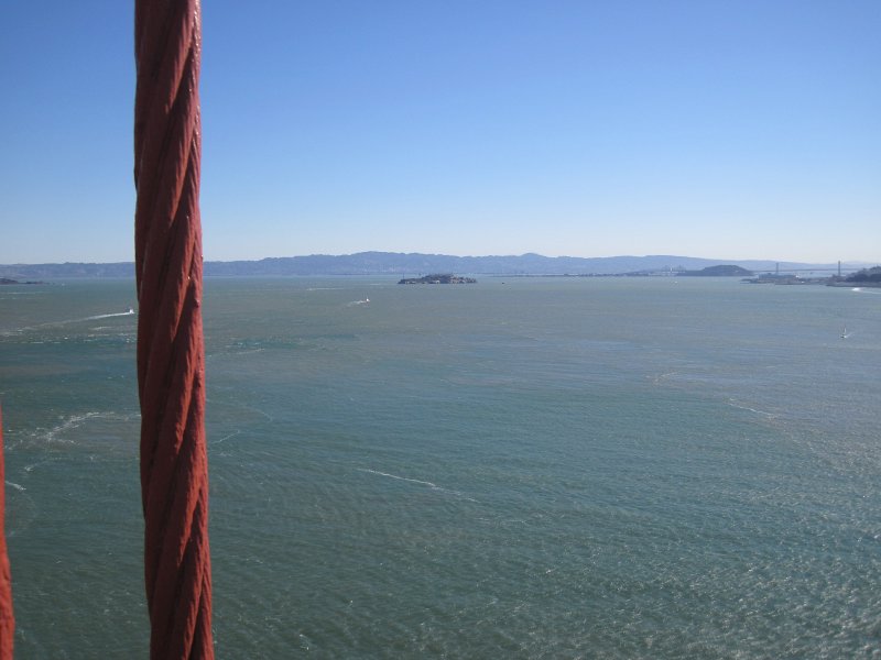 SanFrancisco100313-6262.jpg - View of San Francisco Bay and Alcatraz Island from the Golden Gate Bridge. Biking the Golden Gate Bridge to Sausalito