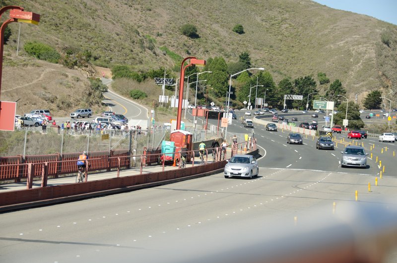 SanFrancisco100313-8792.jpg - Riding the tour bus over the Golden Gate Bridge. Hop-on Hop-off bus tour of San Francisco