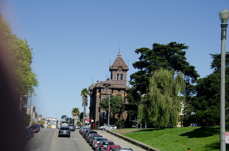 SanFrancisco100313-8874.jpg - Westerfield House view from Scott and Grove, just North of Alamo Square Park (right edge). Hop-on Hop-off bus tour of San Francisco