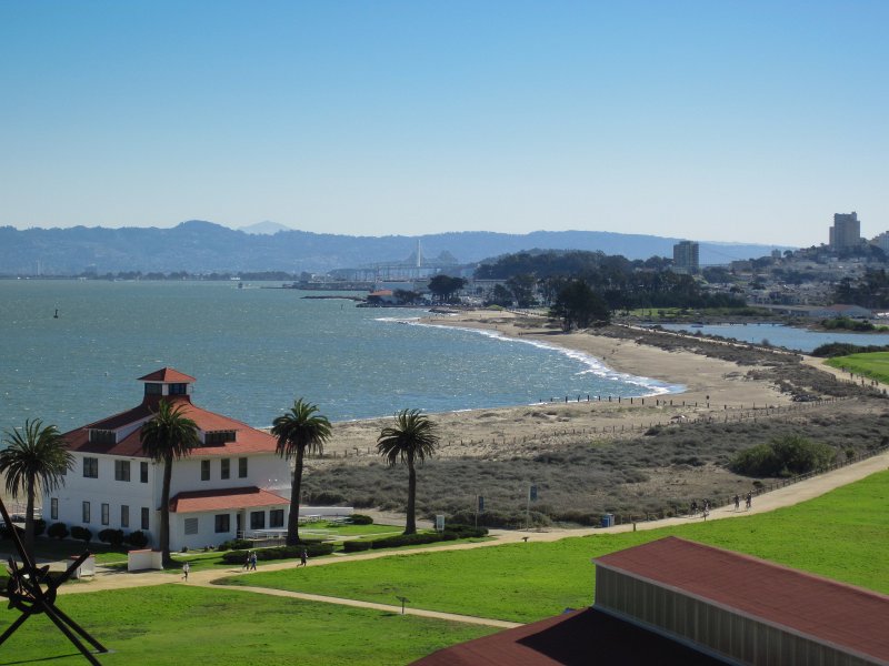 SanFrancisco100313-6247.jpg - View of San Francisco Bay looking north east from the top of the Crissy Field Ave hill.  Gulf of the Farallones National Marine Sanctuary is foreground right.