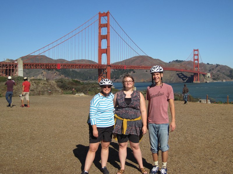 SanFrancisco100313-6257.jpg - Cathie, Liz, and Mike. Biking the Golden Gate Bridge to Sausalito