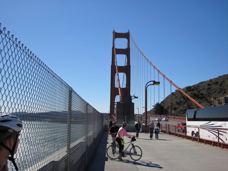 SanFrancisco100313-6266.jpg - At the North end of the Golden Gate Bridge.  We just finished biking the bridge happy to get here, but still have a ways to go before getting to Sausalito.