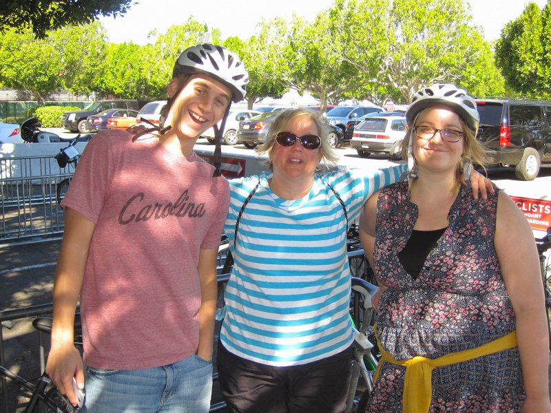 SanFrancisco100313-6272.jpg - Mike, Cathie, and Liz at the Sausalito bike parking area