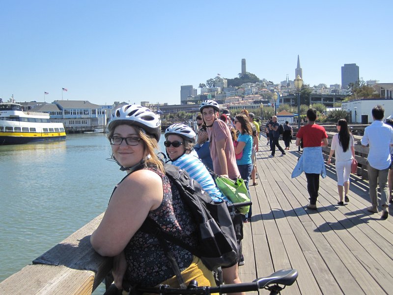 SanFrancisco100313-6324.jpg - Liz, Cathie, and Mike on Pier 41, Fisherman's Wharf