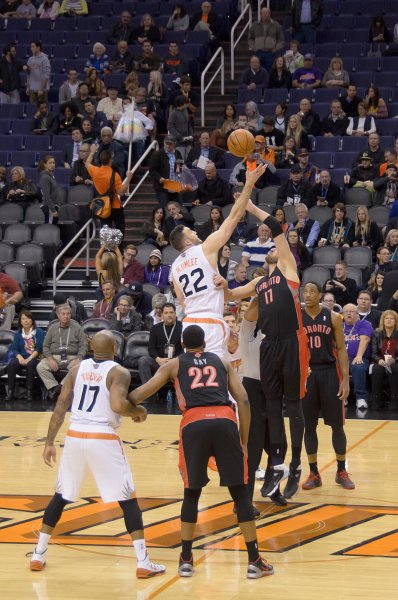 Scottsdale120513-9577.jpg - Tip-off.  Raptors vs Suns at US Airways Center