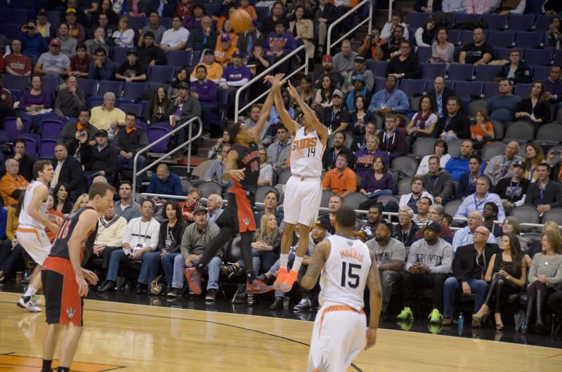 Scottsdale120513-9606.jpg - 3 point attemp by Gerald Green. Raptors vs Suns at US Airways Center