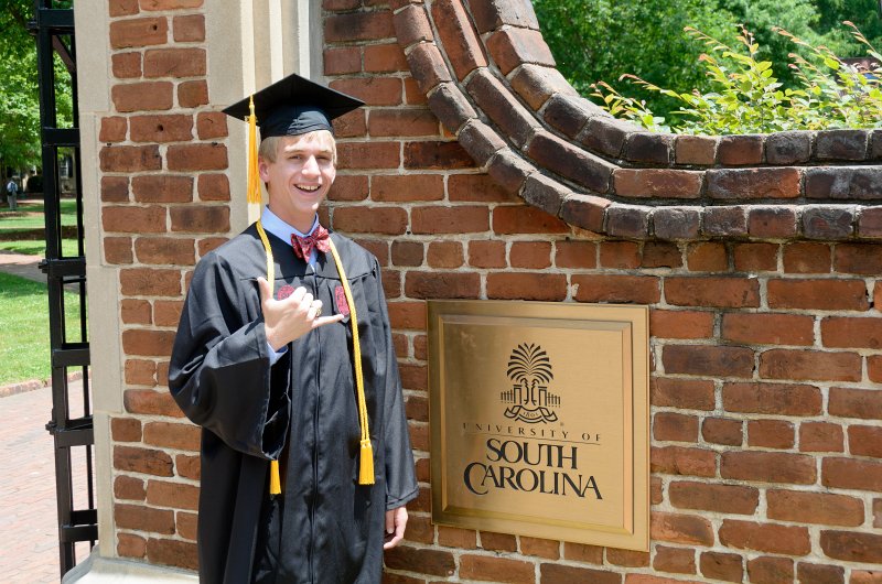 UofSCGraduation10May2013-6681.jpg - Mike at Horseshoe entrance gate