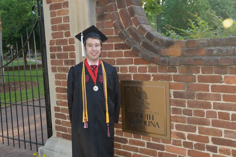 UofSCGraduation10May2013-6772.jpg - David at Horseshoe entrance gate