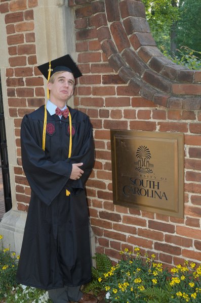 UofSCGraduation10May2013-6777.jpg - Mike  at Horseshoe entrance gate