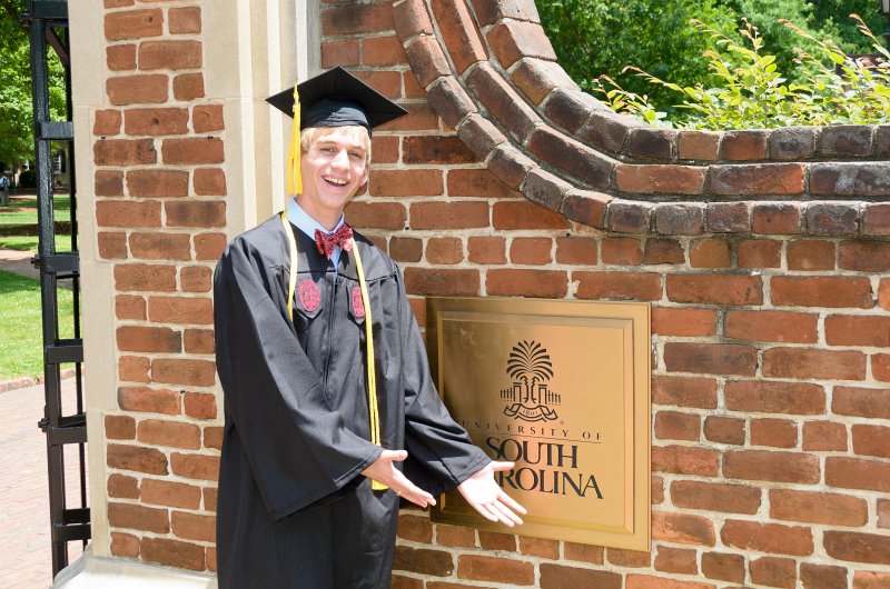 UofSCGraduation10May2013-6677.jpg - Mike at Horseshoe entrance gate