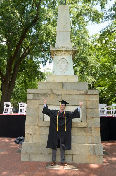 UofSCGraduation10May2013-6704.jpg - Mike  at Maxcy Monument