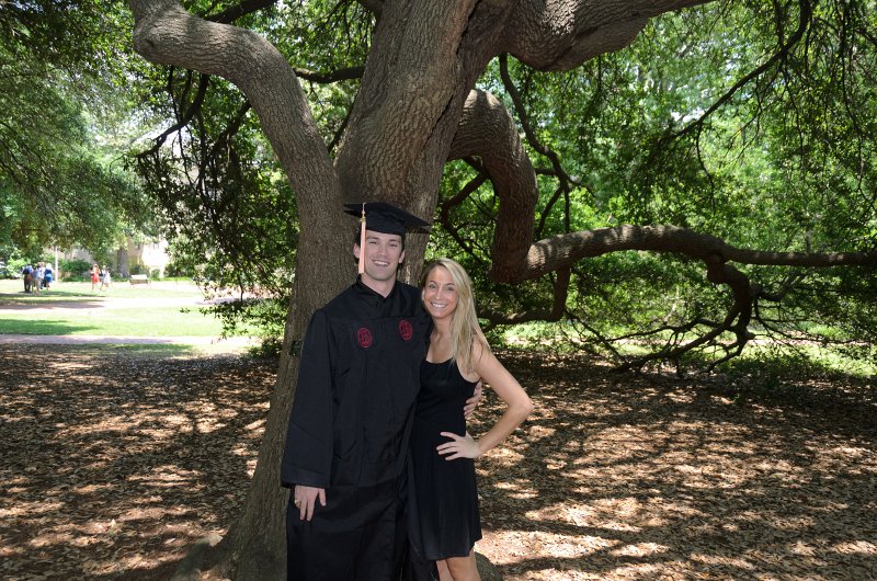 UofSCGraduation10May2013-6737.jpg - COleman and Michelle at trees near Rutledge College, Horseshoe