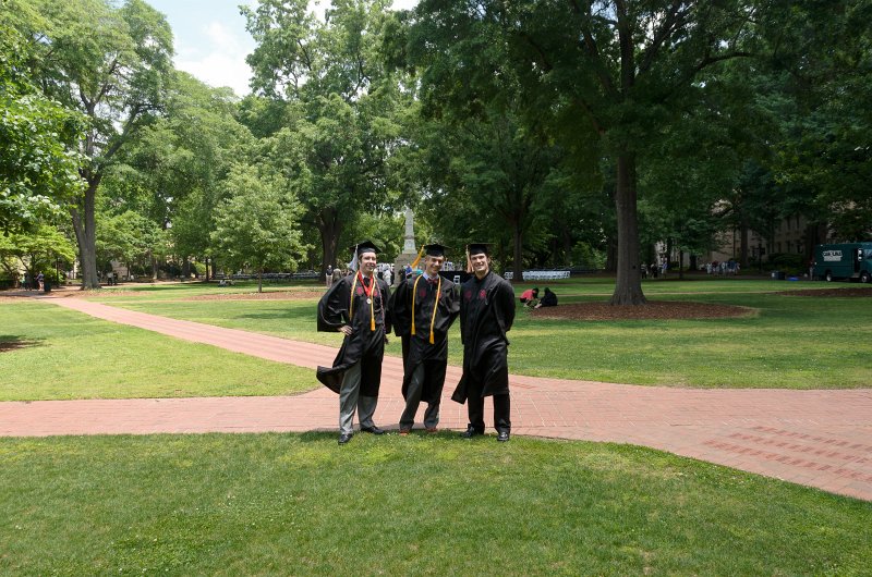 UofSCGraduation10May2013-6750.jpg - David Mike and Coleman with  Maxcy Monument in background