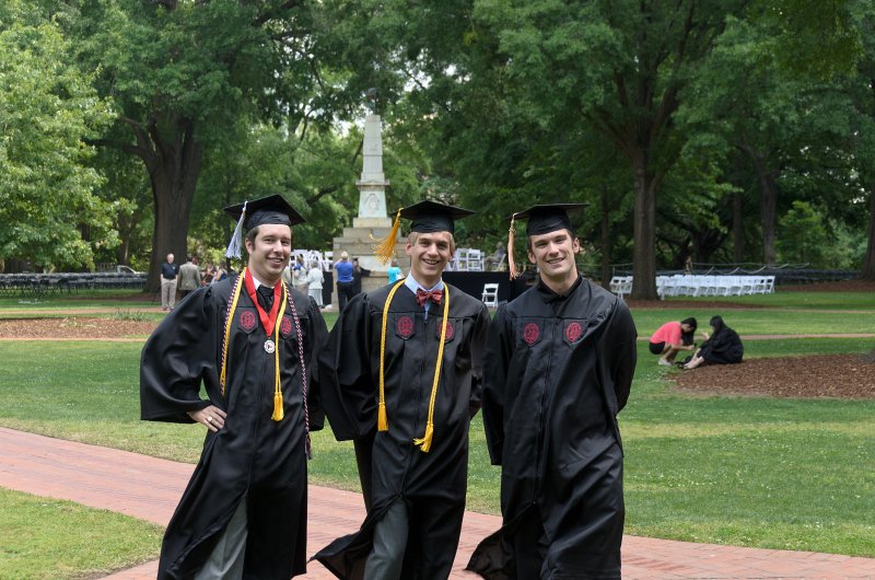 UofSCGraduation10May2013-6752.jpg - David Mike and Coleman with  Maxcy Monument in background