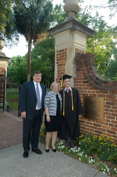 UofSCGraduation10May2013-6761.jpg - Jack Cathie and Mike at Horseshoe entrance gate