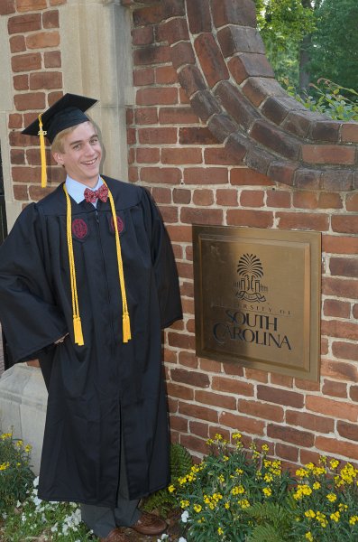 UofSCGraduation10May2013-6775.jpg - Mike  at Horseshoe entrance gate