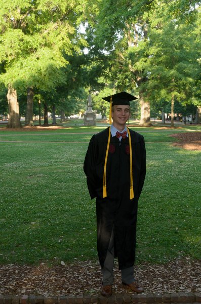 UofSCGraduation10May2013-6831.jpg - Mike in Horseshoe with Maxcy Monument (background)