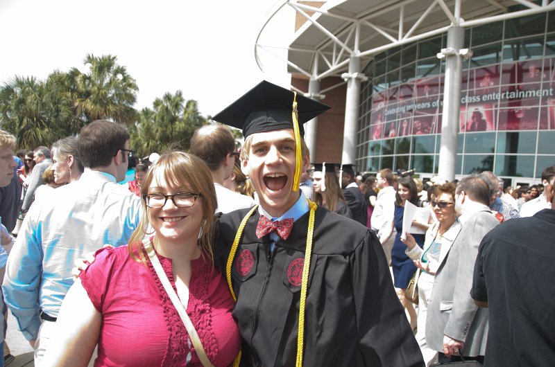 UofSCGraduation10May2013-6960.jpg - Liz and Mike outside of Colonial Life Arena after graduation