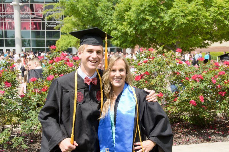 UofSCGraduation10May2013-6974.jpg - Mike and Liane outside of Colonial Life Arena after graduation