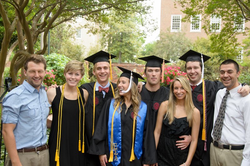 UofSCGraduation10May2013-7037.jpg - Ryan Kate Mike Liane Coleman Michelle David and Nasse at Memorial Rose Garden, Horseshoe