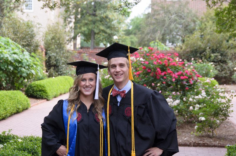 UofSCGraduation10May2013-7043.jpg - Michelle and Mikei at Memorial Rose Garden, Horseshoe