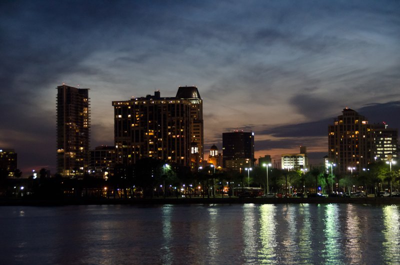 StPetersburg012113-5250.jpg - St. Petersburg Skyline at Sunset, view from the Pier