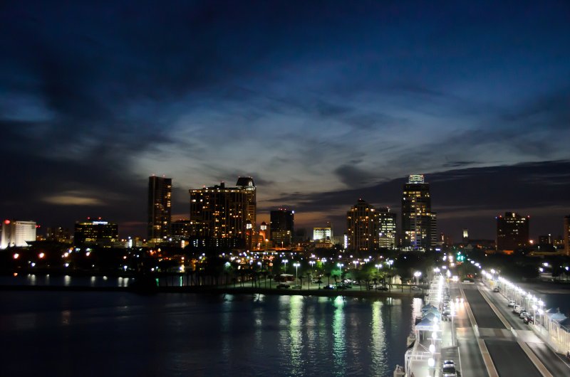 StPetersburg012113-5251.jpg - St. Petersburg Skyline at Sunset, view from the Pier