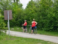 Cathie/Liz  Cathie and Liz on Wiesbrook Road. Bike Prairie Path (Aurora Branch) from Winfield, through Wheaton to the Lincoln Marsh (on the Elgin Branch) : 2014, Aurora Branch, Biking, Illinois Prairie Path, Prairie Path, Wheaton