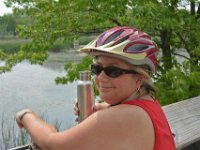 Cathie  Cathie at Lincoln Marsh. Bike Prairie Path (Aurora Branch) from Winfield, through Wheaton to the Lincoln Marsh (on the Elgin Branch) : 2014, Biking, Elgin Branch, Illinois Prairie Path, Prairie Path, Wheaton