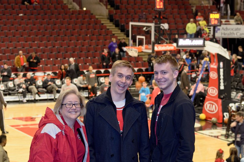 BullsVsPortland032814-0678-3.jpg - Cathie, Mike and Kurt at row 9, center court. Bulls vs Portland Trailblazers, United Center 3/28/14