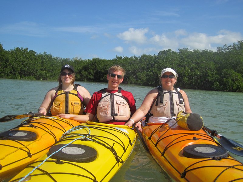 Captiva041214-0099.jpg - Liz, Mike and Cathie. Kayak Pine Island Sound, Buck Key Loop with Liz and Mike